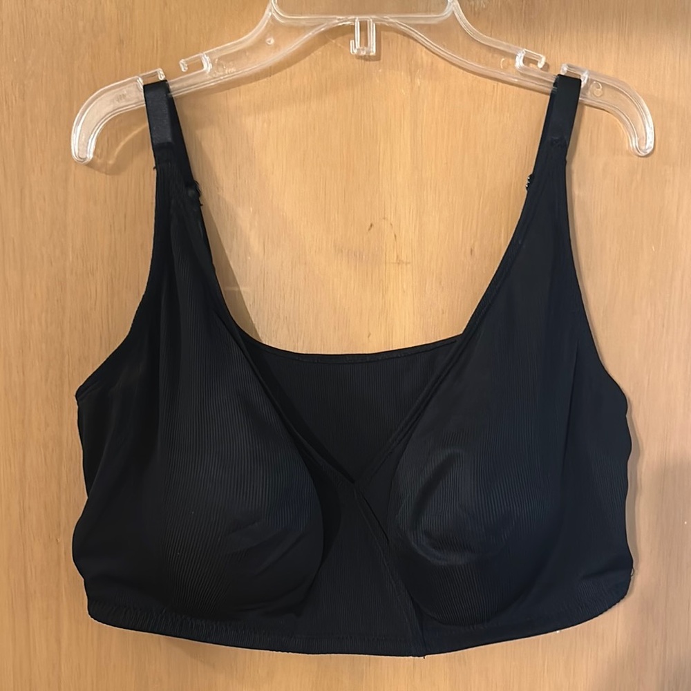 Rhonda Shear Ribbed Full-Coverage Stretch Bralette Intimates Black Size 3X